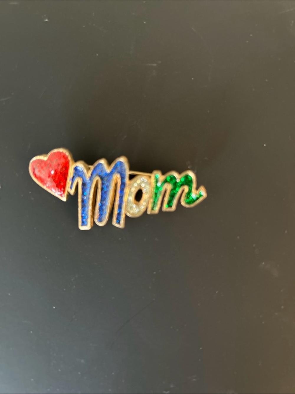 Mom Theme Glitter Enamel Pin - Multicolor 2 Inch Length